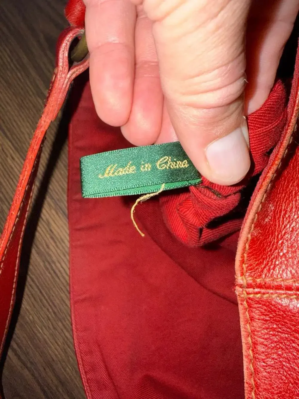 Vintage Polo Ralph Lauren Red Leather Shoulder Bag
